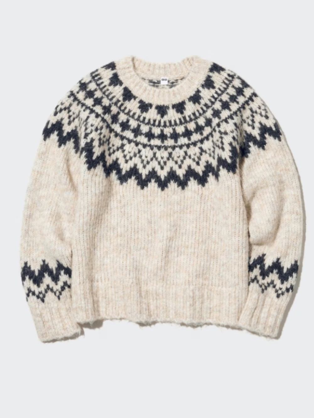 UNIQLO FAIR ISLE CREW NECK SWEATER Super Soft